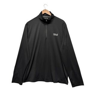 Polo Sport Pullover Mens XL Black Quarter Zip Performance ThermoVent Top Stretch